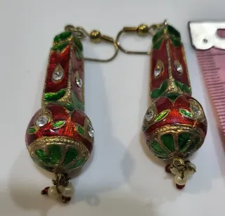 Pendientes Rajastán India Rojos