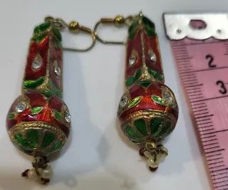 Pendientes Rajastán India Rojos