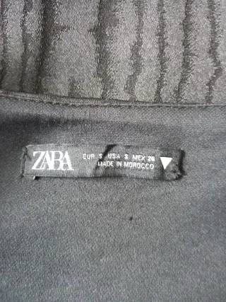 Top Zara Negro Manga Larga