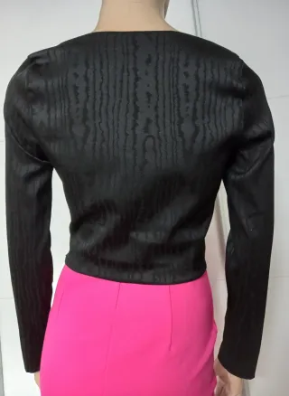 Top Zara Negro Manga Larga