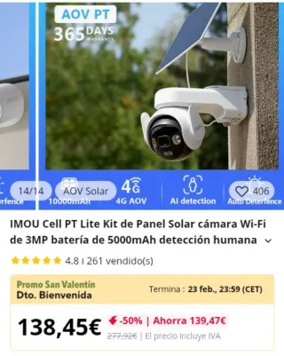Cámara Vigilancia Solar Wifi
