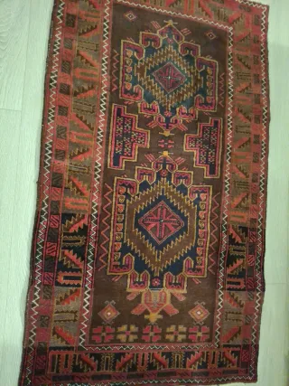 Alfombra Pakistán Lana Marrón y Roja