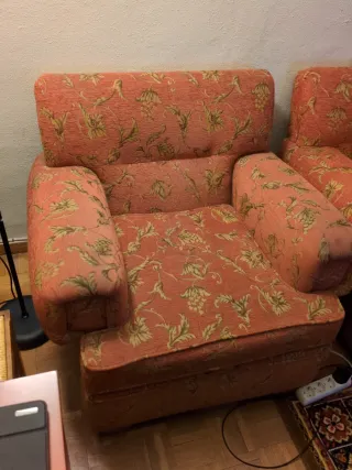 Sofá individual de tela naranja LEER DESCRIPCIÓN