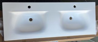 Lavabo doble 120cm blanco mate