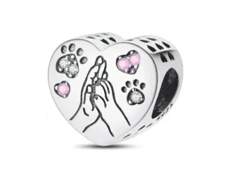 Charm Corazón Manos y Huellas Pandora