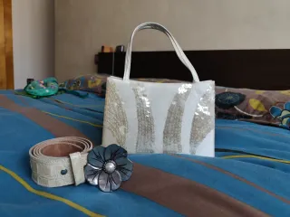 Bolso y Cinturón de Fiesta Piel