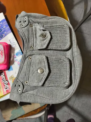 Borsa donna grigia con tasche