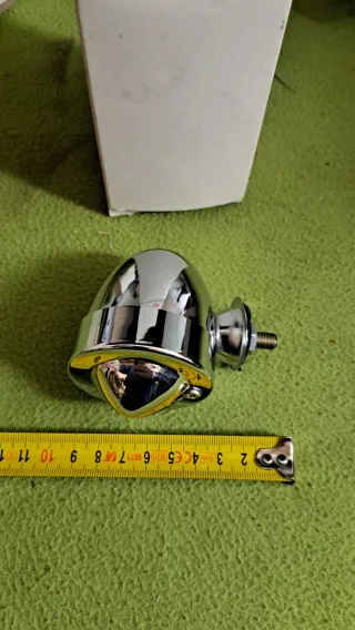 N.1 Faro moto bici vintage stile bullet cromato