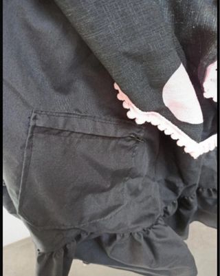 Traje de flamenca lunares rosa y negro