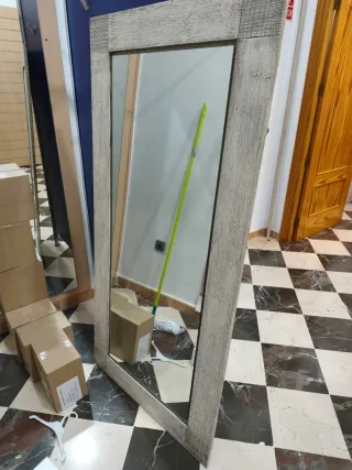 Espejo de pared madera y cristal