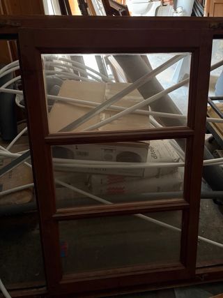 Ventana rústica madera 3 hojas