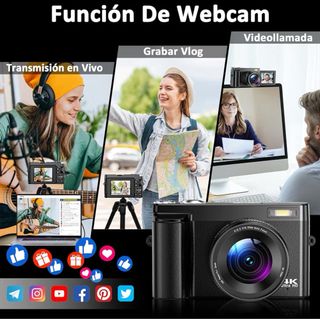 Cámara Digital 4K Negra