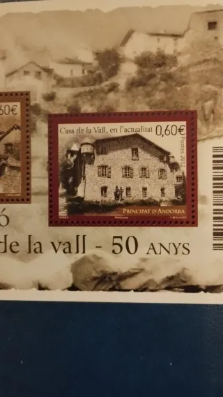 Hoja Sellos Andorra Casa Vall - lote 166