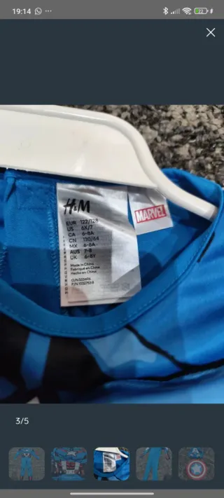 Disfraz Capitán América 6-8 años