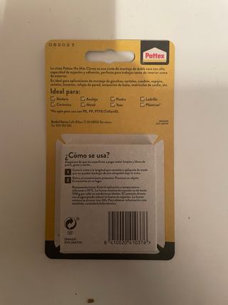 Cinta Doble Cara Pattex 1,5m x 19mm (12 uds)