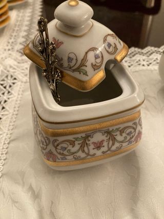 Servizio Caffè Vintage Porcellana Oro Bianco da 12