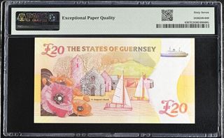 Billete Guernsey 20 Libras 2018 PMG-67 EPQ