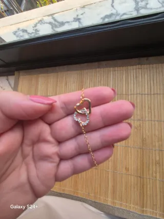 Pulseira Coração Dourada com Zircónias