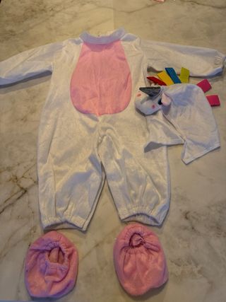 Disfraz Unicornio Bebé Blanco y Rosa