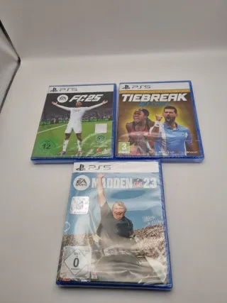 Lote 3 Juegos PS5: FC 25, Tiebreak, Madden 23