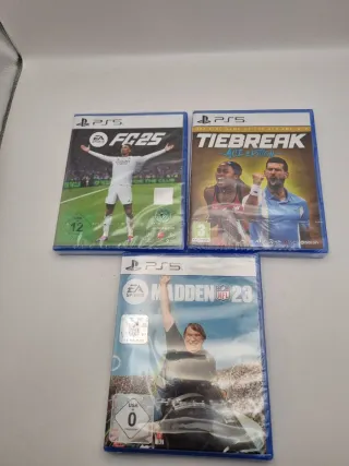 Lote 3 Juegos PS5: FC 25, Tiebreak, Madden 23