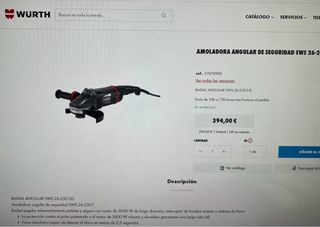 Amoladora Radial Würth SWS26 + 3 Cajas + 25 Discos