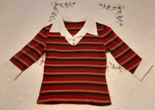 Top vintage de rayas, manga 3/4, talla XS