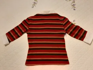 Top vintage de rayas, manga 3/4, talla XS