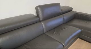 Sofá Chaise Longue Piel Negro Relax