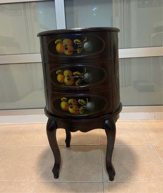 Cajonera auxiliar de madera pintada