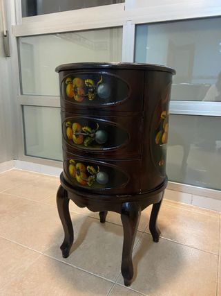 Cajonera auxiliar de madera pintada