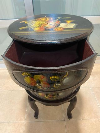 Cajonera auxiliar de madera pintada