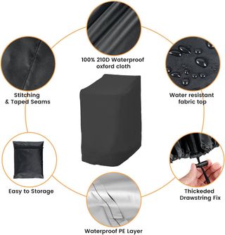 Funda para Sillas Apilables de Jardin 210D Oxford