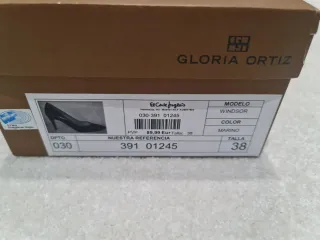 Zapatos tacón Gloria Ortiz ante azul T.38