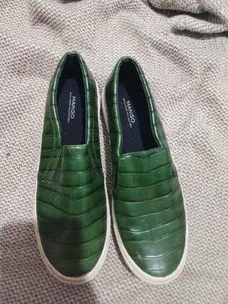 Zapatos Mango Mujer Verdes Cocodrilo