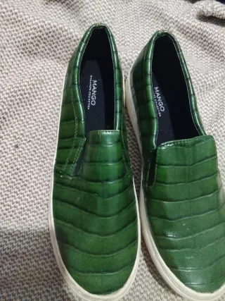 Zapatos Mango Mujer Verdes Cocodrilo