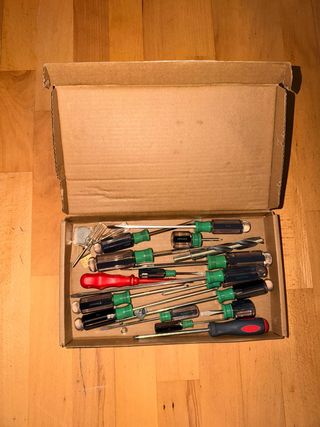 Lote herramientas + taladro + caja