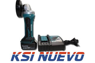 RADIAL MAKITA DGA452 CON CARGADOR Y BATERIA 3AH