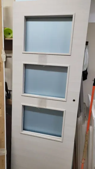 Puerta maciza cristalera fresno 194,5x71,5