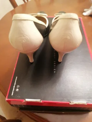 Elegance Paris Zapatos Tacón Negro y Beige