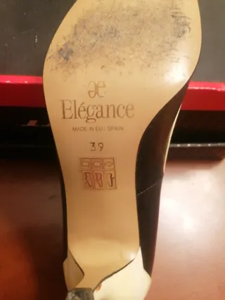 Elegance Paris Zapatos Tacón Negro y Beige