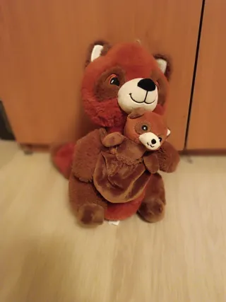 Peluche mapache mamá y bebé