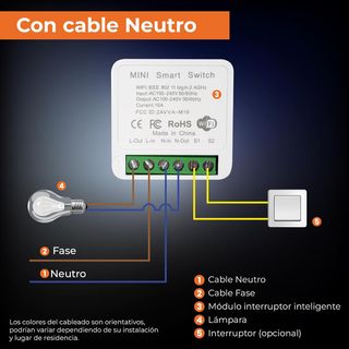 LED ATOMANT Modulo Rele Mini Interruptor WiFi, CON