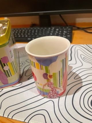 Set 4 Tazas Cerámica Diseño Multicolor