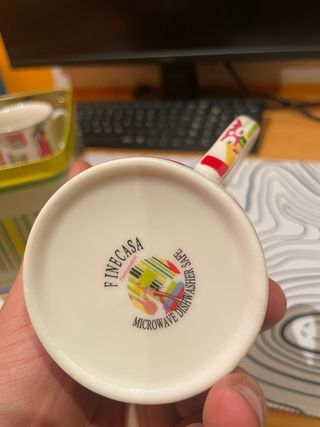 Set 4 Tazas Cerámica Diseño Multicolor