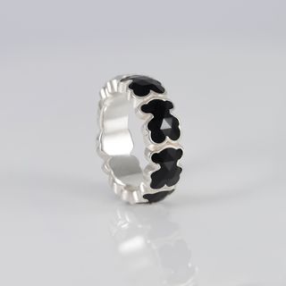 Anillo Tous Plata 925 Osos Ónix Icon Color