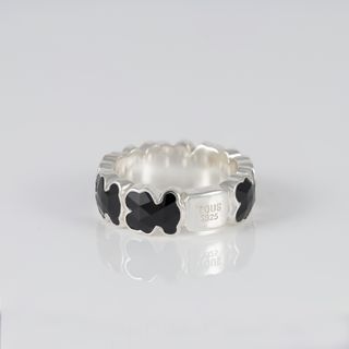 Anillo Tous Plata 925 Osos Ónix Icon Color