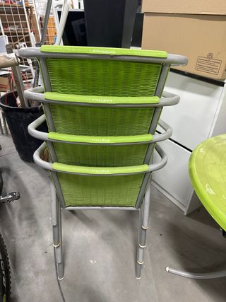 Conjunto Sillas Jardín Metal/Plástico Verde