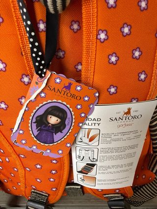 Mochila Santoro Gorjuss Naranja y Morado
