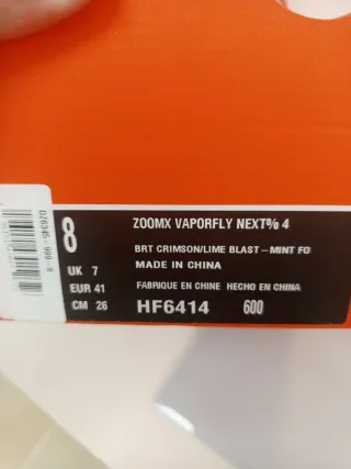 Nike ZoomX Vaporfly Next% 4 Talla 41